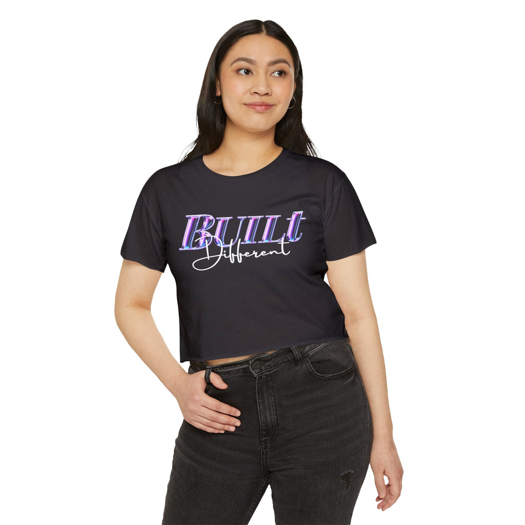 Built Different Crop Top — Women's Festival Graphic Tee