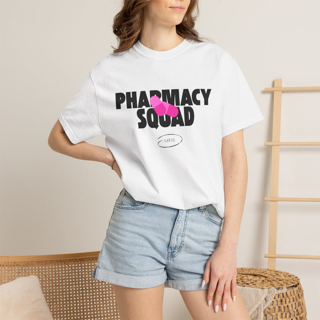 Pharmacy Squad T-Shirt — Cute Pink Pill Graphic Medical Team Tee