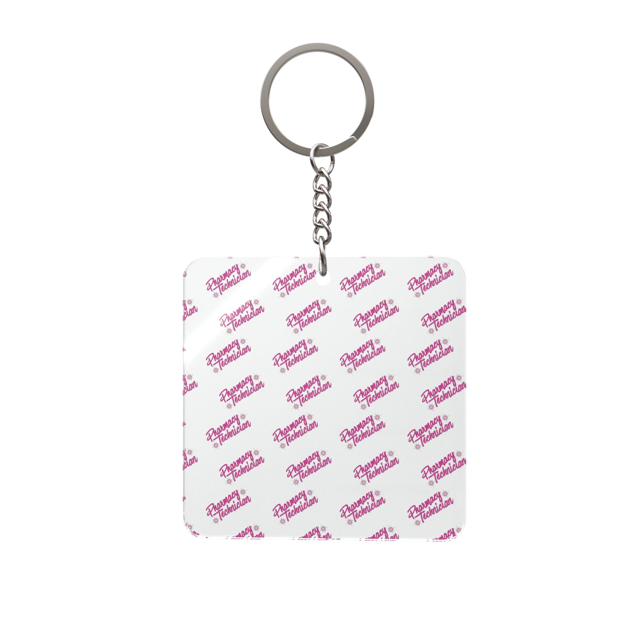 Square Keychain – Repeating Pharmacy Technician Keyring