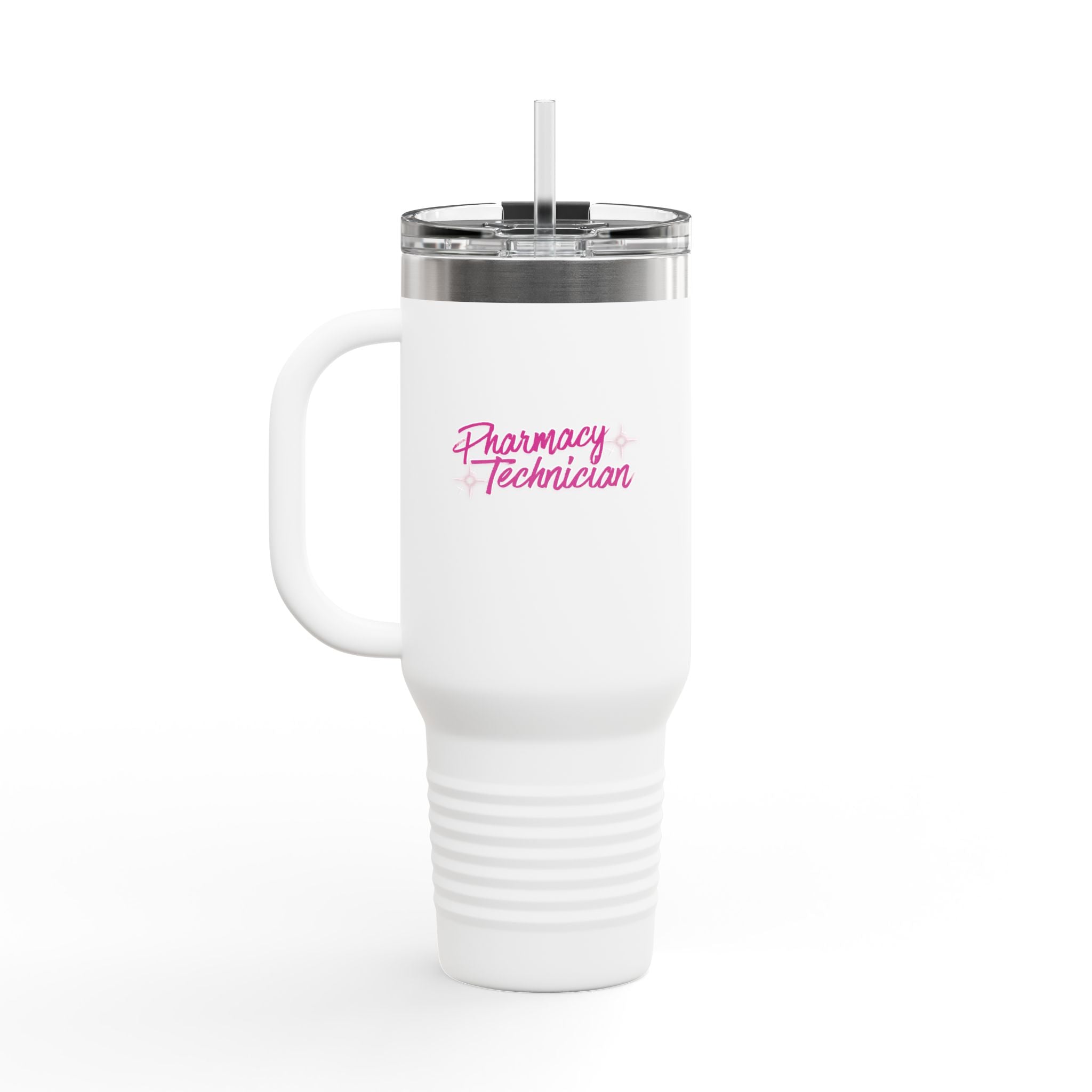Pharmacy Technician 40oz Insulated Travel Mug – Pink Script