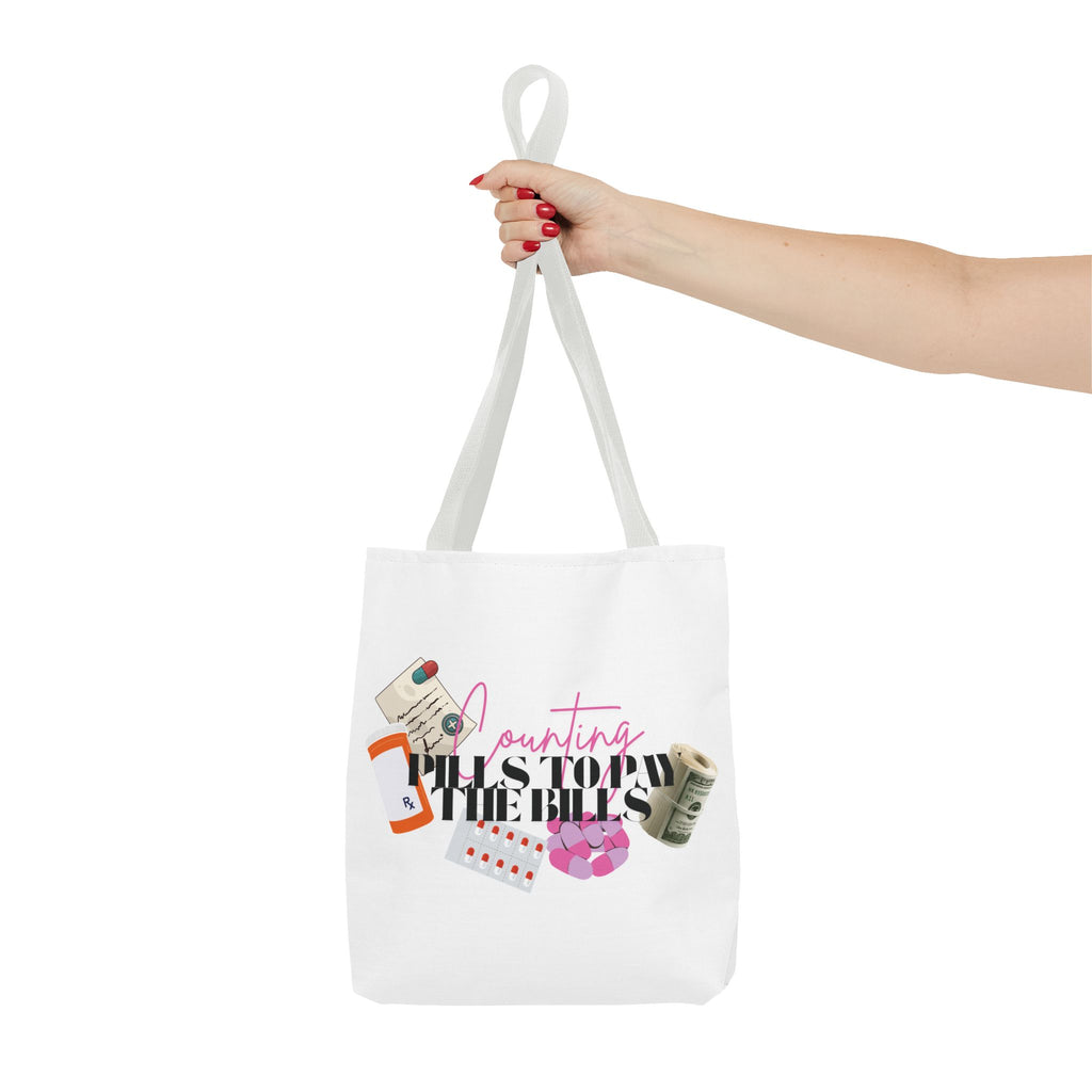 Counting Pills Tote Bag – Pharmacist/Medical Nurse Medication Print