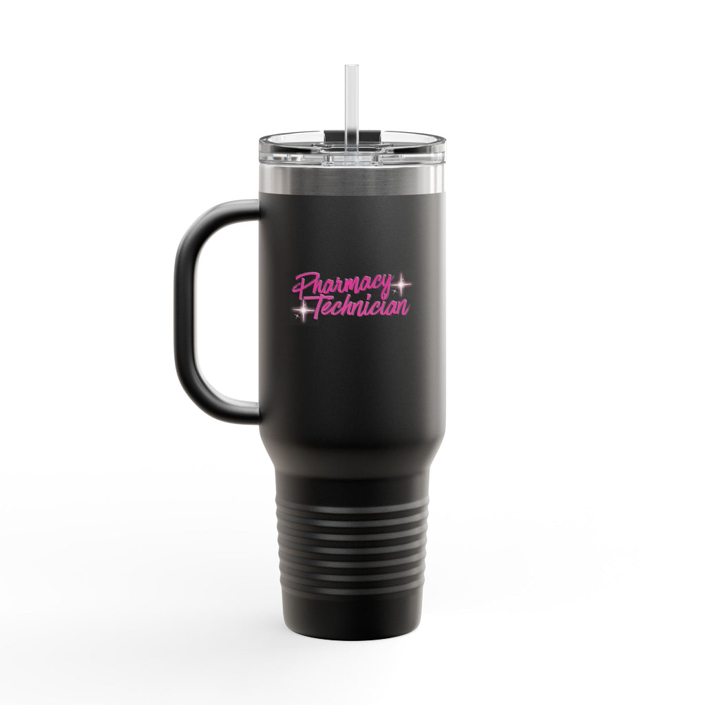 Pharmacy Technician 40oz Insulated Travel Mug – Pink Script