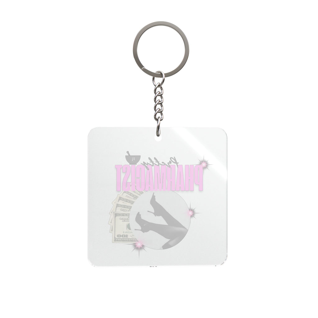 Square Keychain – Repeating Pretty  Pharmacist Keyring