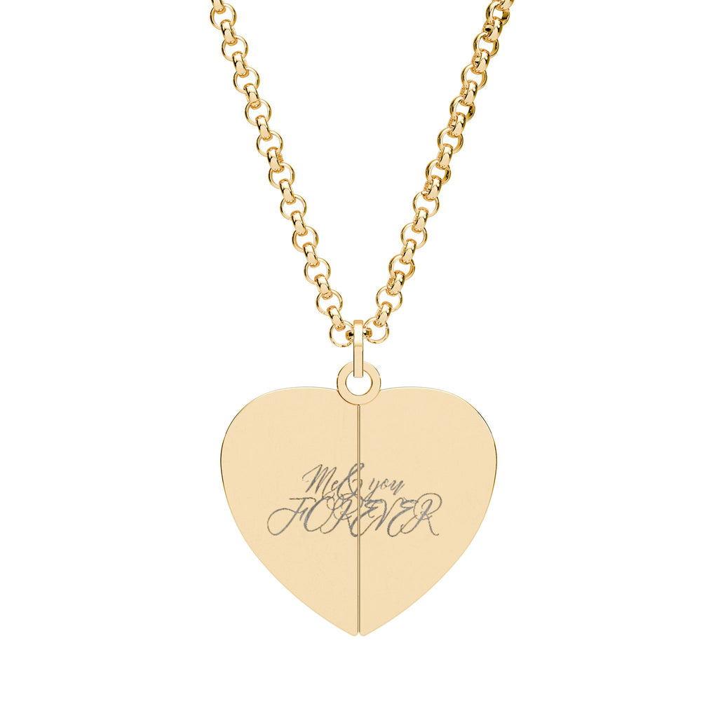 Hidden Message Heart Necklace — Engraved Secret Message Pendant