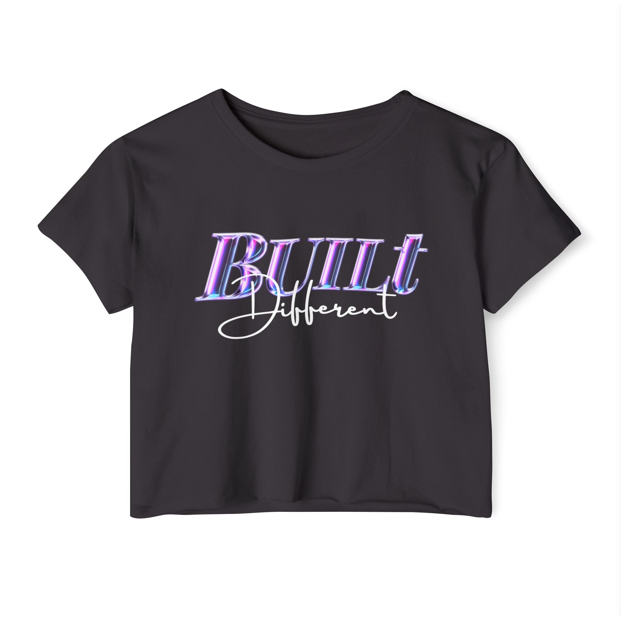 Built Different Crop Top — Women's Festival Graphic Tee