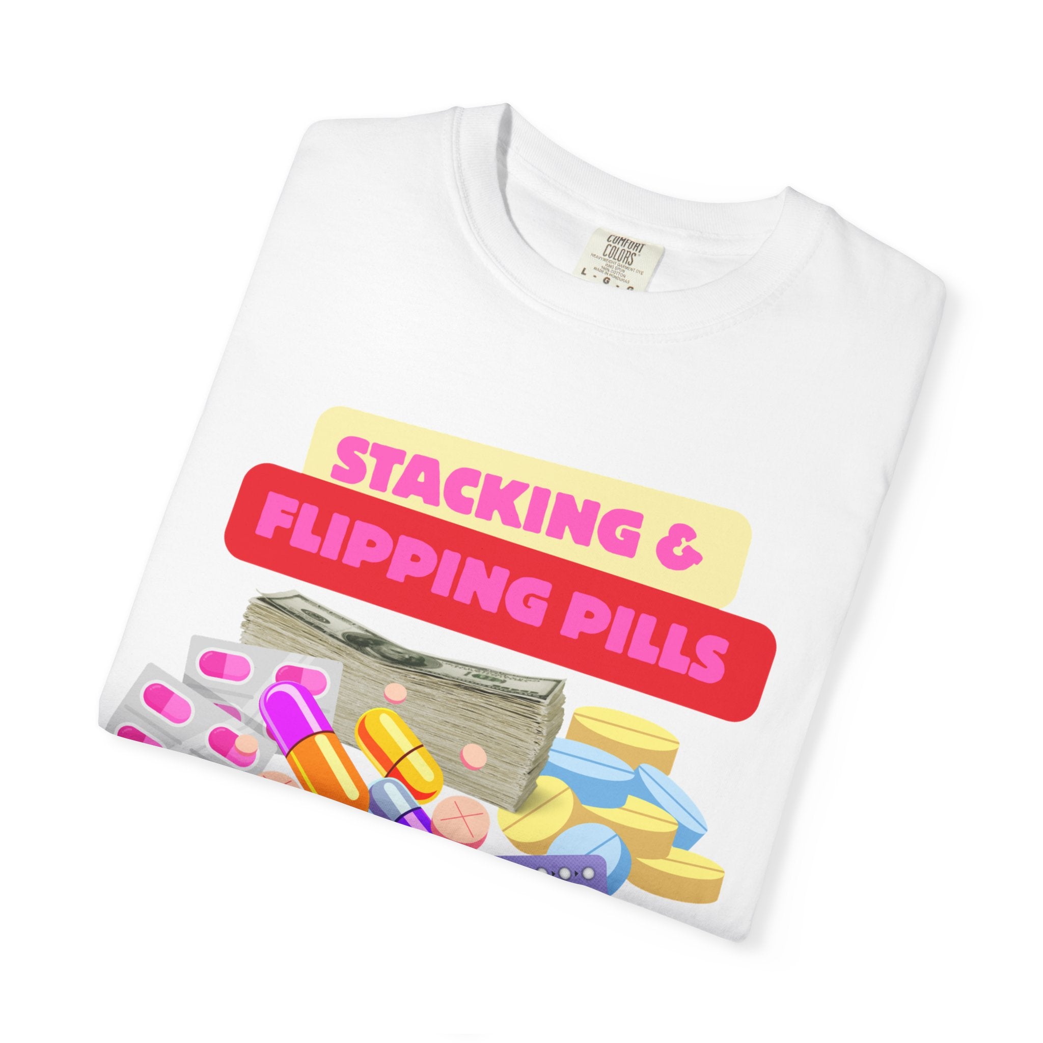 Stacking & Flipping Pills Graphic T-Shirt