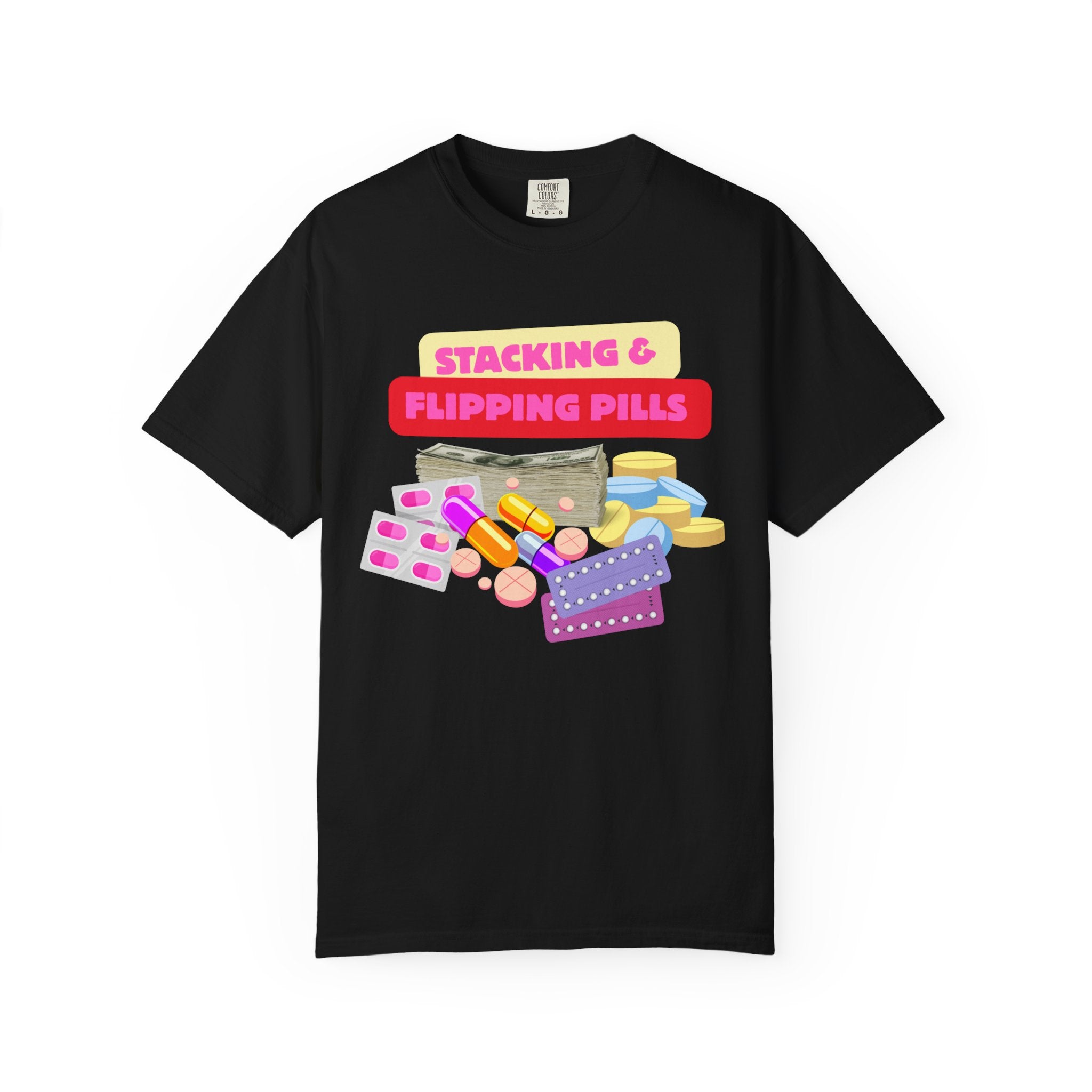 Stacking & Flipping Pills Graphic T-Shirt
