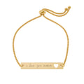 Engravable Heart Cutout Bar Bracelet — Adjustable Personalized Name Bracelet